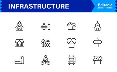 Altyapı Profesyonel Modern Satır Simgesi Asgari Vektör Tasarım Elementleri Temiz Görsel Temsil ve Premium Kullanılabilirliği