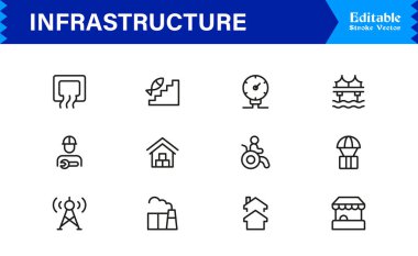 Altyapı Profesyonel Modern Satır Simgesi Asgari Vektör Tasarım Elementleri Temiz Görsel Temsil ve Premium Kullanılabilirliği