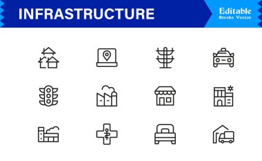 Altyapı Profesyonel Modern Satır Simgesi Asgari Vektör Tasarım Elementleri Temiz Görsel Temsil ve Premium Kullanılabilirliği