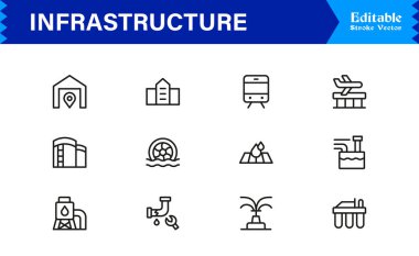 Altyapı Profesyonel Modern Satır Simgesi Asgari Vektör Tasarım Elementleri Temiz Görsel Temsil ve Premium Kullanılabilirliği