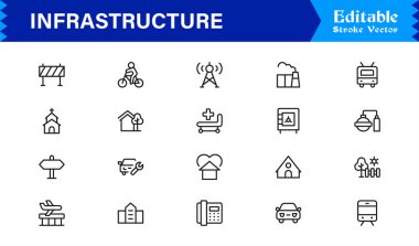 Altyapı Profesyonel Modern Satır Simgesi Asgari Vektör Tasarım Elementleri Temiz Görsel Temsil ve Premium Kullanılabilirliği