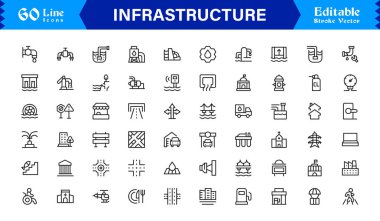 Altyapı Profesyonel Modern Satır Simgesi Asgari Vektör Tasarım Elementleri Temiz Görsel Temsil ve Premium Kullanılabilirliği