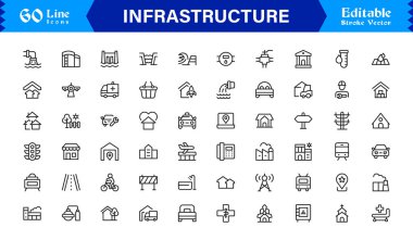 Altyapı Profesyonel Modern Satır Simgesi Asgari Vektör Tasarım Elementleri Temiz Görsel Temsil ve Premium Kullanılabilirliği