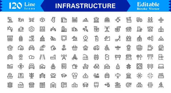 Altyapı Profesyonel Modern Satır Simgesi Asgari Vektör Tasarım Elementleri Temiz Görsel Temsil ve Premium Kullanılabilirliği