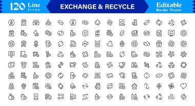 Sembolleri Değiştir ve Geri Döndür Simgeleri Modern Profesyonel Satır Simgesi Minimum Çevresel ve Sürdürülebilirlik Temaları için Vektör Tasarımı Özelleştiren Simge Ayarları 