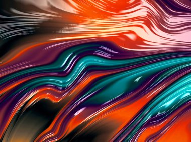 Benzersiz desen ve renkleri çeşitli dijital olarak oluşturulan fraktal görüntünün parlaklık