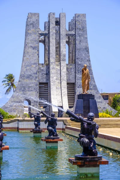 Accra Ghana Апреля 2018 Года Красивые Фонтаны Воды Мемориальном Парке — стоковое фото