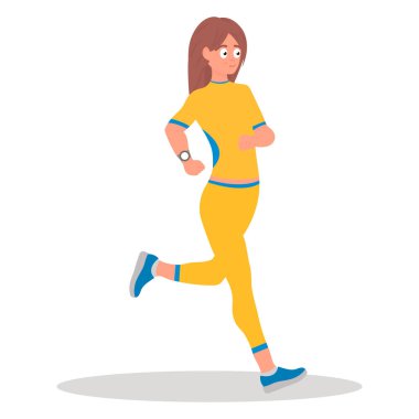 Koşan kız, koş. Genç beyaz kız koşuyor. Sportif kız egzersiz yapıyor. Sağlıklı yaşam tarzı ve spor anlayışı.