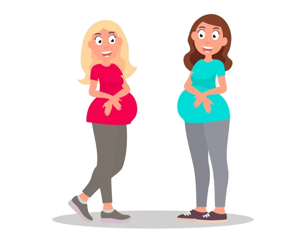 Gruppe Von Schwangeren Gesundheitsfürsorge Vektor Illustration Babypflegekonzept — Stockvektor