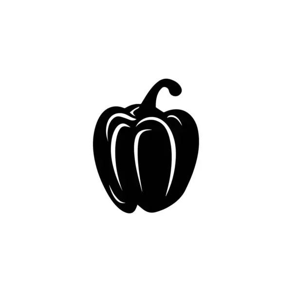 Pepper Black Icon Fresh Hot Food Natural Vector Design — Stock Vector