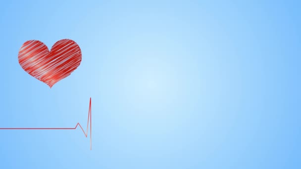 Cardiografía Con Corazón Rítmico — Vídeo de stock