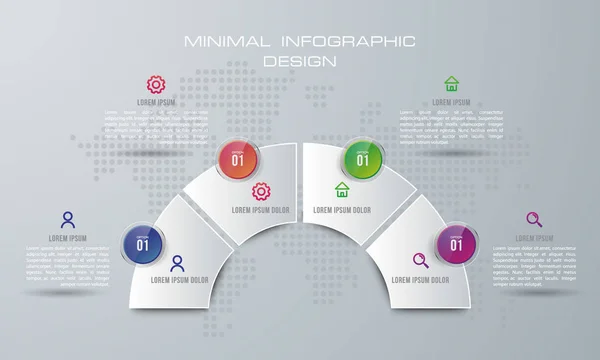 Infographic Sablon Lehetőség Workflow Folyamat Chart Időszerűség Infographics Design Vektor — Stock Vector