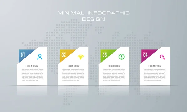 Šablona Infographic Možnostmi Pracovním Postupem Výtažkovými Grafy Designem Návrhu Infographics — Stockový vektor