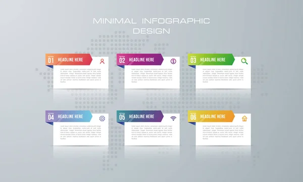 Modelo Infográfico Com Opções Fluxo Trabalho Gráfico Processo Vetor Design —  Vetores de Stock