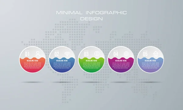Infografik Vorlage Mit Optionen Workflow Prozessdiagramm Timeline Infografik Design Vektor — Stockvektor