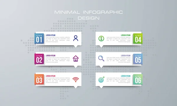 Modelo Infográfico Com Opções Fluxo Trabalho Gráfico Processo Vetor Design Vetores De Bancos De Imagens Sem Royalties
