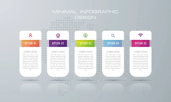 Modelo Infográfico Com Opções Fluxo Trabalho Gráfico Processo Vetor Design Ilustração De Bancos De Imagens