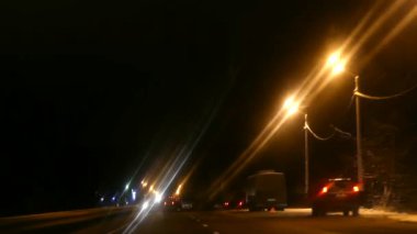 Gece yol sürüş karayolu kış Araçlar