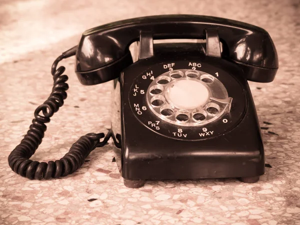 Preto retro telefone vintage design objeto — Fotografia de Stock