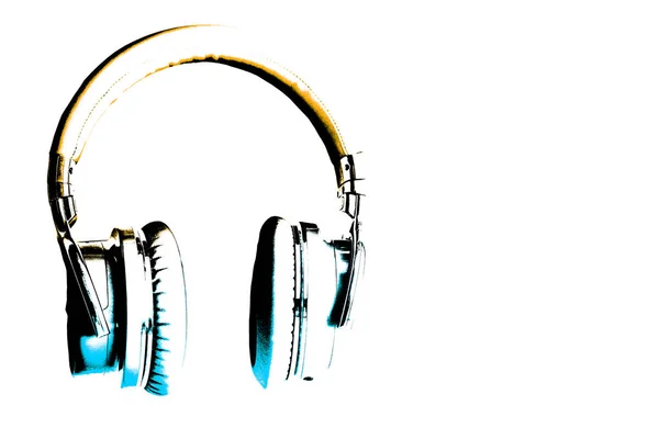 ファンキーデジタルワイヤレスヘッドフォン分離音楽オーディオ機器コピースペース — ストック写真