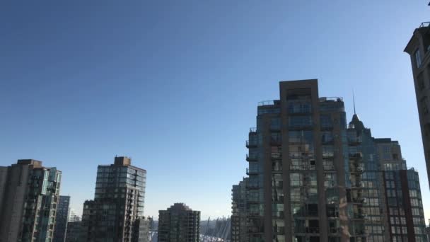 Vancouver BC Canadá centro da cidade arranha-céus modernos paisagem urbana — Vídeo de Stock