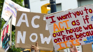 İklim değişikliği ralli afiş şimdi hareket