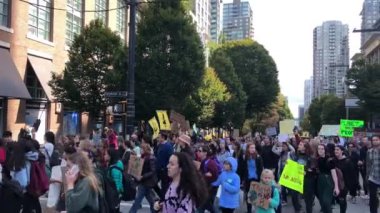 Kampanya iklim değişikliği Kanada Vancouver Eylül 2019