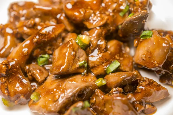 Simmered Fresh Chicken Liver — Stock Photo, Image