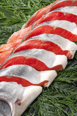 Taze ve lezzetli somon fileto