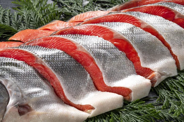 Fresh Delicious Salmon Fillets — Stock Photo, Image