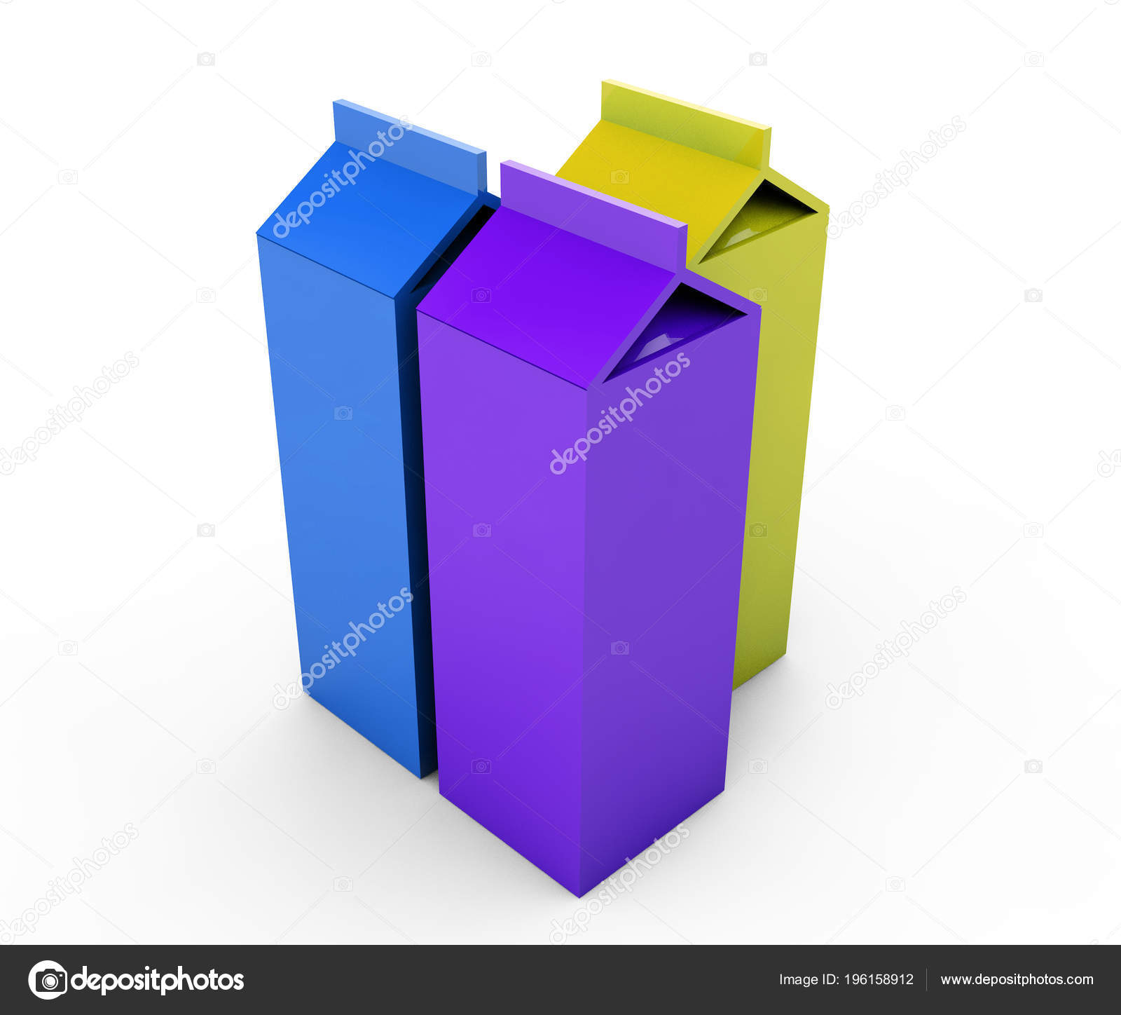 Blank Juice Boxes Retail Package Mockup Isolated White Rendering Stock Photo Image By C Vadarshop 196158912