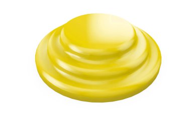 3D render podyumda gri arka plan beyaz boş izole