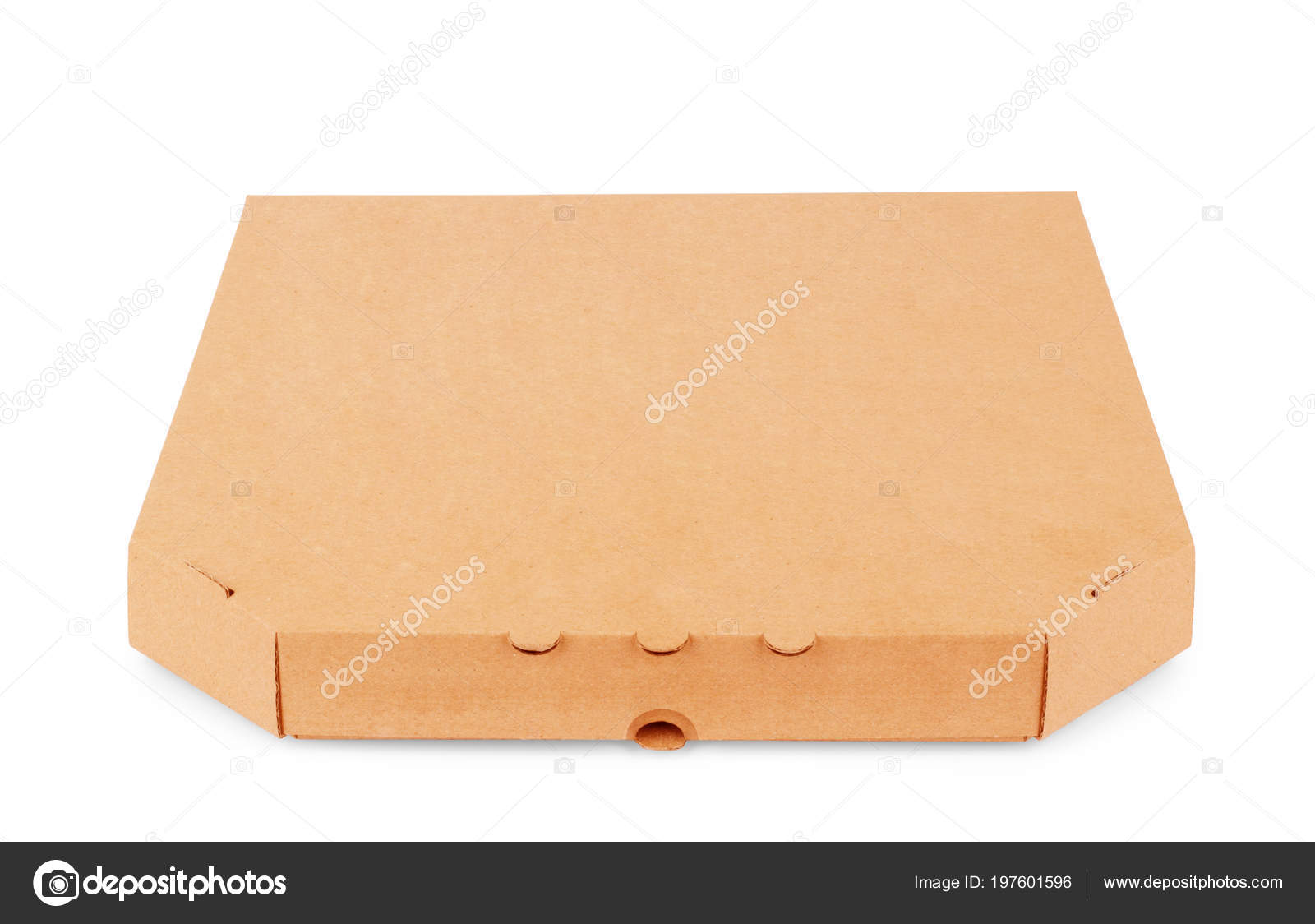 Pizza Box Top View Brown Isolated White Stock Photo by ©Vadarshop 197601596