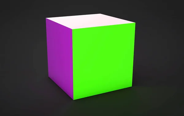 Render Cube Gray Background — Stock Photo, Image