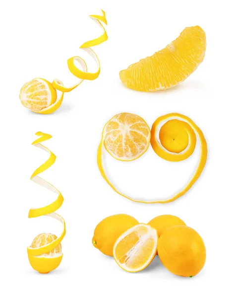 Лимонна Шкірка Ізольована Білому Фоні — стокове фото