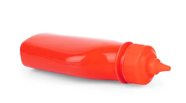 Ketchup Flaska Mot Vit Bakgrund — Stockfoto