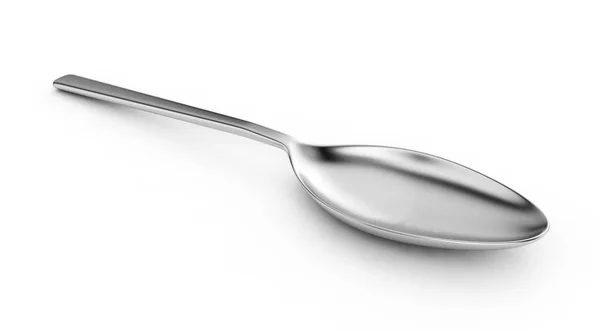 Golden spoon on a white background. 3D illustration — Stock Photo, Image