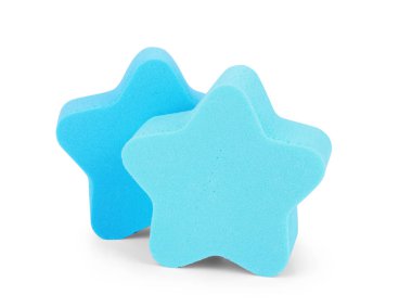 Beyaz zemin üzerine mavi el bezi