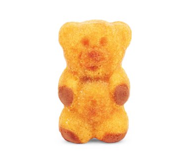 Beyaz arka plan yalıtım ayı izi şeklinde bisküvi