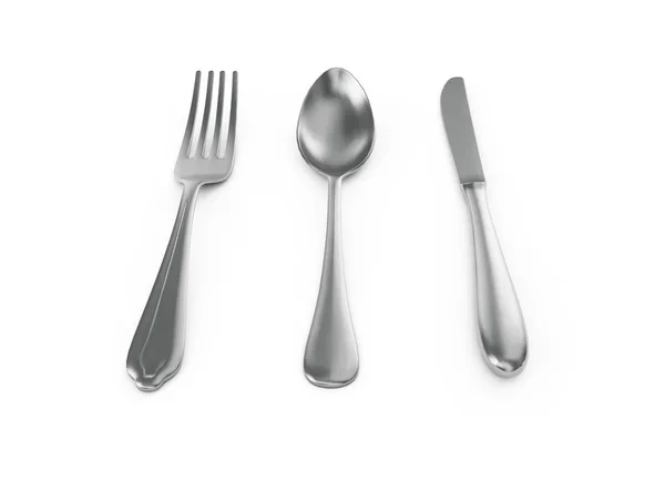 Rendering Fork White Background — Stock Photo, Image