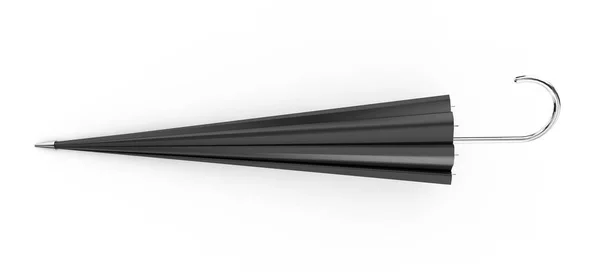 Şemsiye Veya Şemsiye Siyah Saplı Beyaz Arka Plan Üzerinde Render — Stok fotoğraf