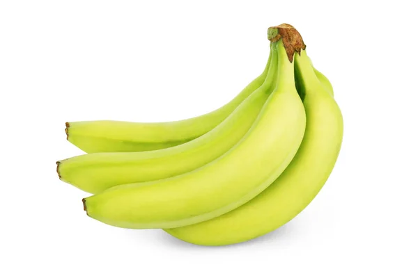 Racimo Plátanos Verdes Sobre Fondo Blanco — Foto de Stock