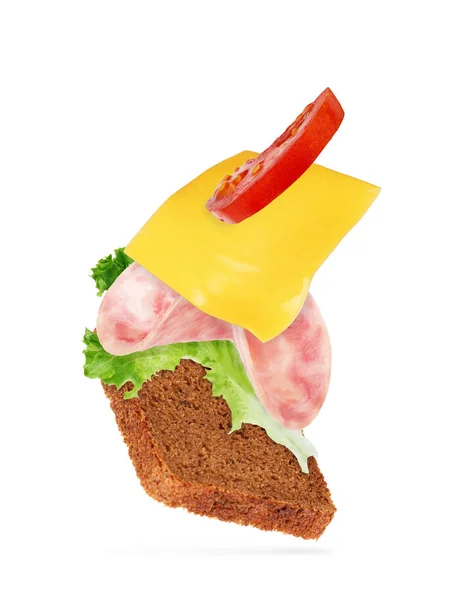 Sandwich Pork Ham White Background — Stock Photo, Image