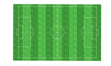 3D render görüntü alanının yeşil futbol, futbol