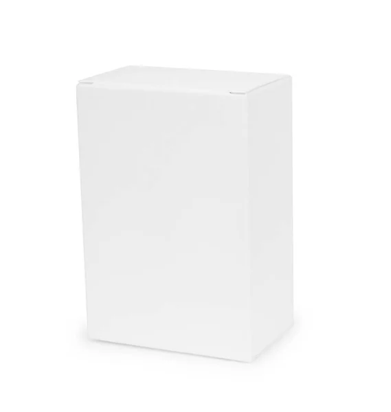 Zamknięte Białe Pudełko Białym Tle — Zdjęcie stockowe