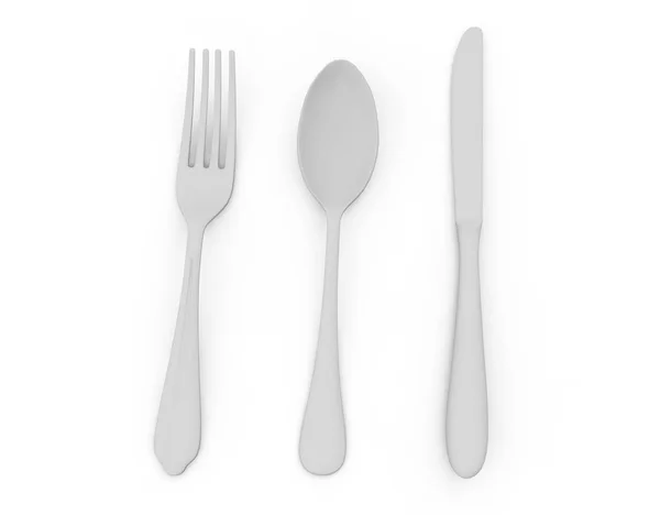 Rendering Fork White Background — Stock Photo, Image