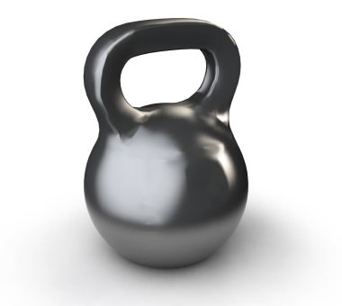 Demir Dumbbell izole beyaz arka plan üzerinde. Spor ve rekreasyon kavramı. 3D render