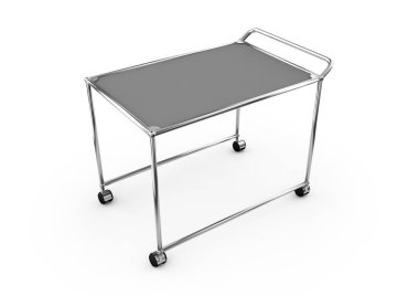 Bagaj arabası yan izole üzerinde beyaz arka plan görüntülemek. 3D render