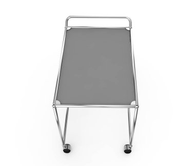 Bagaj arabası yan izole üzerinde beyaz arka plan görüntülemek. 3D render