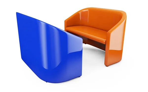 Blue Sofa White Background Render — Stock Photo, Image